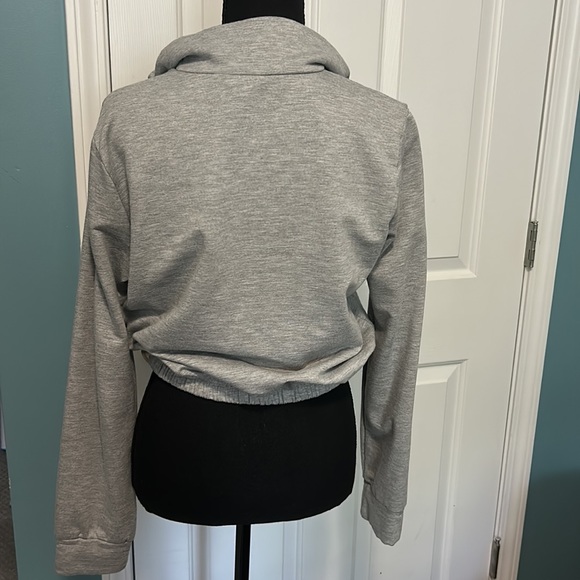 Fashion Nova Grey Quarter Zip Sweatshirt - Picture 2 of 5